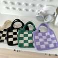 thumbnail image 2 of Nvzi Bolso de hombro tejido, bolso de mano tejido y bolso de cosméticos, bolso de mano tejido elegante para playa de verano, 9,05 x 0,78 x 6,29 pulgadas, morado, 2 of 4