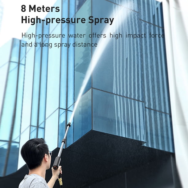 Baseus Car Washing Gun Portable High Pressure Water Gun Spray Nozzle Washer Magic Flexible Hose 2 In 1 Wash &Amp; Scrub Cleaning Washing Tool For Garden Car Washing