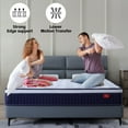 thumbnail image 6 of Queen Mattress,Hybrid Innerspring and Memory Foam Mattress in a Box,Medium Firm Support with Cooling Fabric,CertiPUR-US Certified,80"x60"x10",White+Blue, 6 of 8