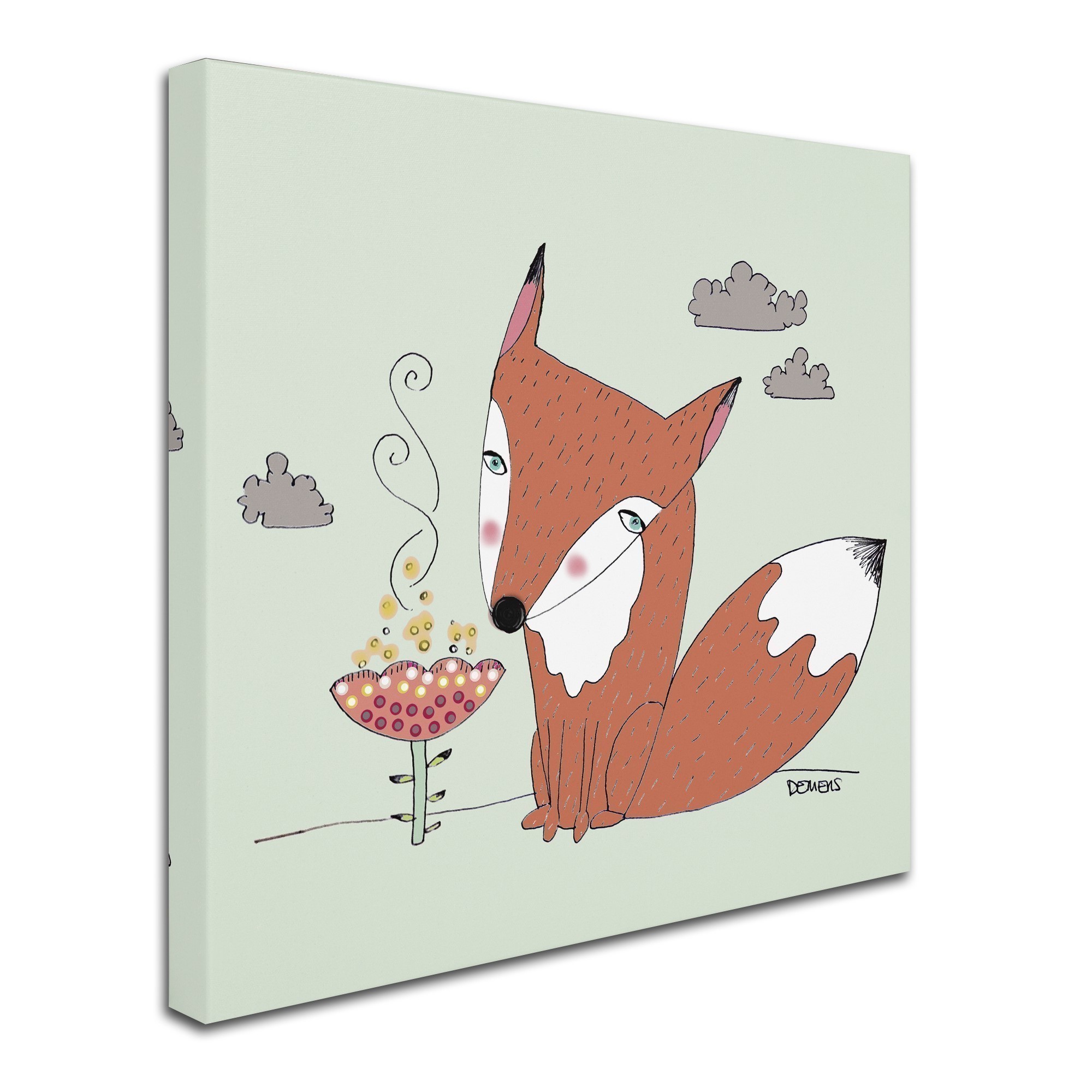 Trademark Fine Art "Un Renard Dans La Cours" Canvas Art by Sylvie Demers