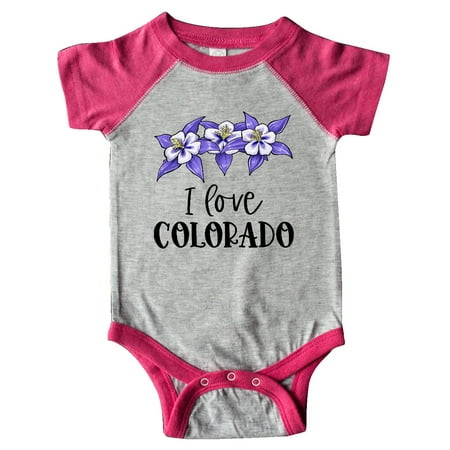 

Inktastic I Love Colorado Columbine Flowers Gift Baby Boy or Baby Girl Bodysuit