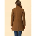 thumbnail image 4 of Unique Bargains Women's Winter Overcoat Stand Collar Single Breasted Long Coat S Brown, 4 of 6