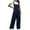 Navy, variant on Fashion Plus Size Jumpsuits for Women Casual Summer Casual Comfort Solid Color Temperament Long Strap Jumpsuit