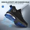 thumbnail image 4 of SPIEZ Composite Toe Shoes for Men, Slip-on ASTM F2412 Certified Safety Shoes Air Cushion Lightweight & Breathable Work Sneakers - Black/Blue Size 7.5, 4 of 10