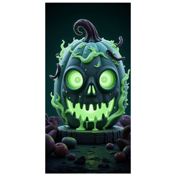Glowing Pumpkin Halloween Banner Scary Face Decorative Design for Halloween Party Indoor Outdoor Decorations