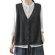 thumbnail image 1 of Qarigey Suéteres Chaleco Cuello en V Gris oscuro Sin mangas Pecho Chaleco Ropa Mujeres Damas Niñas Primavera Vestir Accesorio Camisetas sin mangas, 1 of 6