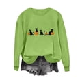 thumbnail image 5 of purcolt Black Cats on Pumpkin Sweatshirt Halloween Sweatshirts for Women Fall Pumpkin Face Tee Lightweight Pullover Tops, 5 of 5