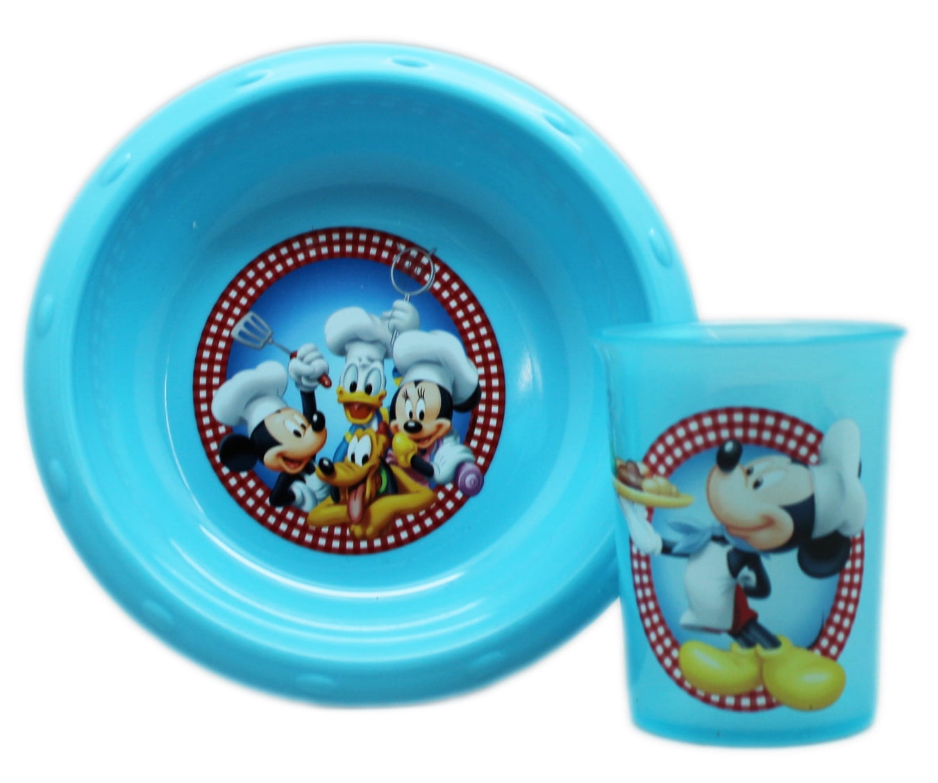 Mickey Mouse Bowl & Egg cups Contemporary Blue Green Yellow New 