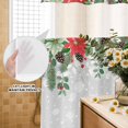 thumbnail image 2 of No Hook Shower Curtain with Built-in Rings - Watercolor Christmas Floral Washable Waterproof Fabric Bathroom Curtains for Hotel,Rentals, Stall 36 X 78 Inch , Grey Winter Botanical Leaf Flowers, 2 of 9