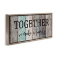 thumbnail image 2 of Stupell Industries Rustic Lodge Together We Make a Family Quote Brown Floating Frame Canvas Art, 25 x 11, by Kim Allen, 2 of 7