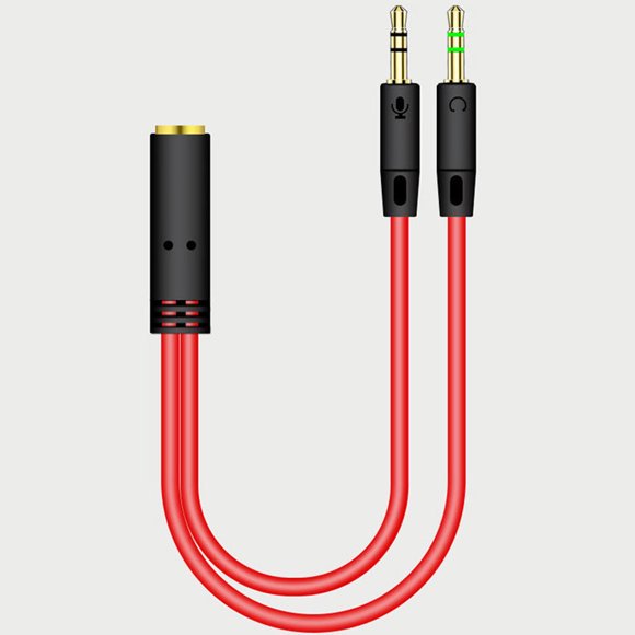 Splitter Headphone for Computer 3.5mm Female to 2 Male Headphone Mic Audio Y Splitter Cable