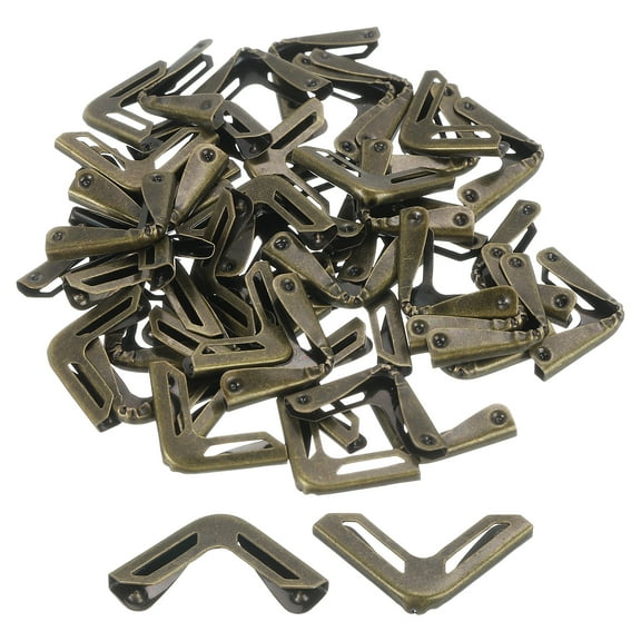 60 Packs 15mm Metal Book Edge Protectors, Corner Guard for Journals, Scrapbooks, Albums, Notebooks, Bronze