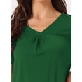 thumbnail image 4 of DARING DIVA Women's V-Neck Pajama Shorts Sleeves Tops Lounge Sleepwear XS Green, 4 of 5