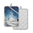 thumbnail image 2 of 2 Pack Pot Holders for Kitchen Heat Resistant Hot Pads Sets for Cooking Baking Winter Fairyland Scene, 2 of 7