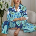 thumbnail image 4 of Goofa Flying Swallows Printed Women’s 2 Piece Pajama Set Super,Pajamas Women's Long Sleeve Sleepwear Soft Button Down Loungewear Pjs Lounge Set Nightwear-, 4 of 9