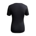 thumbnail image 5 of PUYAHG T Shirts for Womens Summer Short Sleeve Deep V Neck Sexy Slim Fit Pure Color Ladies Blouses,Z1 Black,XL, 5 of 5