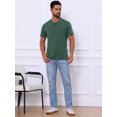 thumbnail image 5 of DARING DIVA Men's Casual Summer Short Sleeves Button Henley Basic Tee L Light Green, 5 of 7