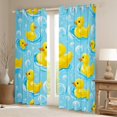 thumbnail image 2 of Feelyou Cute Yellow Duck Black Out Curtains for Child, Kawaii Cartoon Curtains Pack of 2 (42x63 Each), Summer Ocean Animal Bedroom Curtains, Window Curtains Decor, 2 of 6
