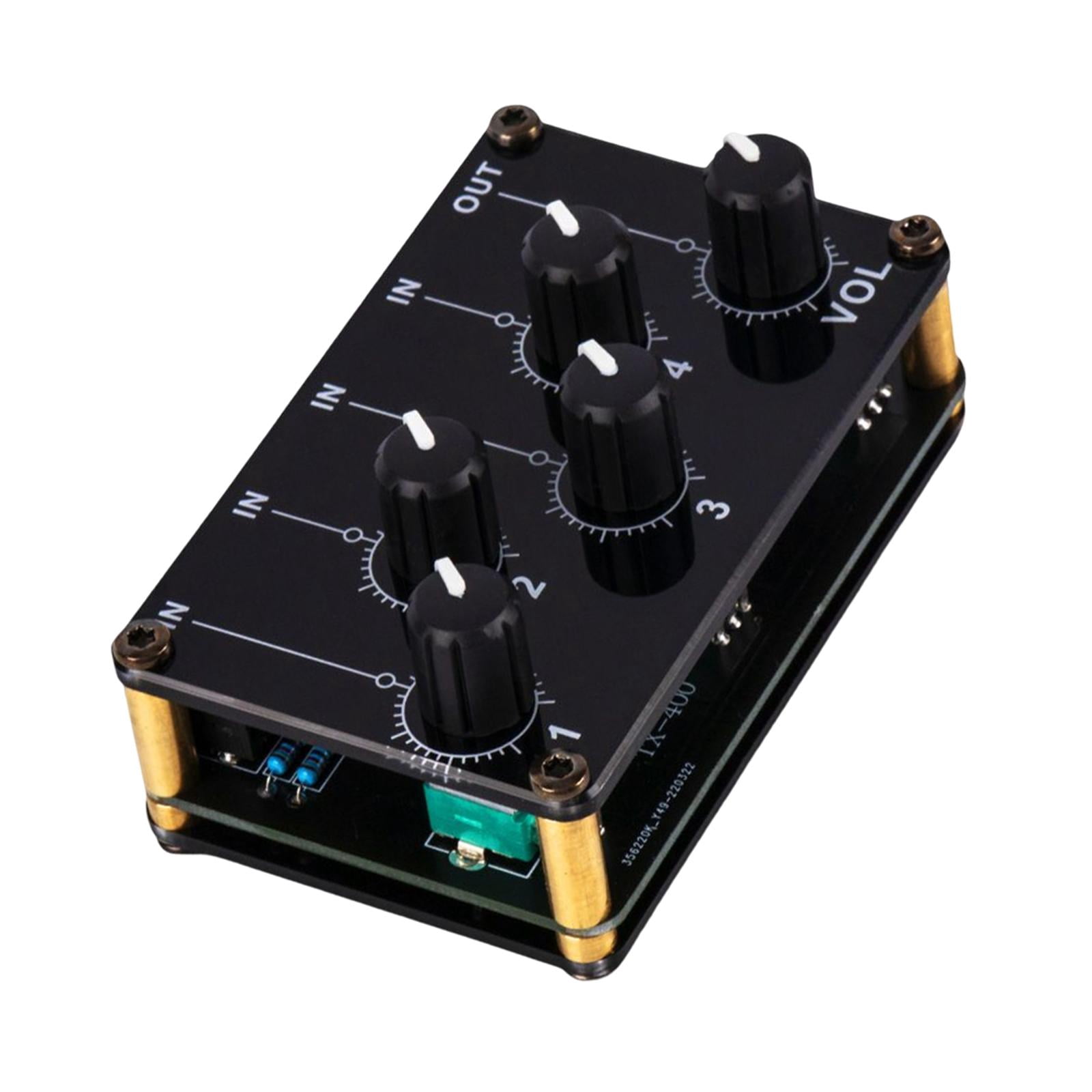 LeeQinersw Mini Stereo 4 Channel Line Mixer Professional Audio Mixer Low noise Portable for