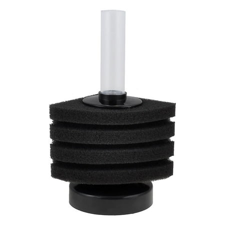 Black Foam 4 Layers Aquarium Sponge Corner Filter w Pipe 1M Long