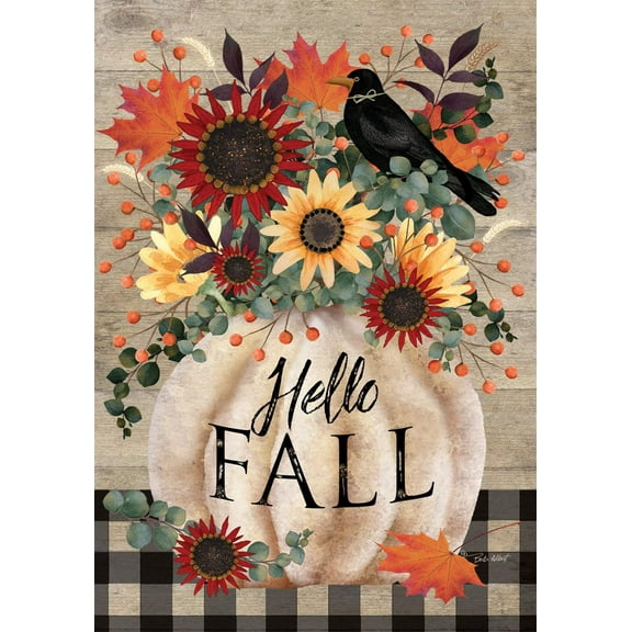 Pumpkin Crow 4678 Decorative Flag