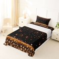 thumbnail image 3 of Homewish Black Orange Twin Sheets, Diamonds Sequins Print Bedding for Girls, 3pcs (1 Flat Sheet, 1 Fitted Sheet and 1 Pillowcase), 3 of 6
