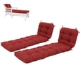 thumbnail image 6 of BPS 76" x 22" x 5" Tufted Chaise Lounge Cushion, Water-Resistant Outdoor Wicker Patio Chair Cushion, Set of 2 - Red, 6 of 9