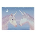 thumbnail image 1 of Horse Cutting Board, Akhal Teke Unicorns by the Sea Exchange Glances Under the New Moon and Stars, Decorative Tempered Glass Cutting and Serving Board, Large Size, Lilac and Blush, by Ambesonne, 1 of 1