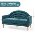 thumbnail image 3 of Loveseat Sofa for Small Spaces,49.6" Mid-Century Modern Linen Small Couch with Arched Backrest,2-Seater Upholstered Settee,600 lbs Capacity,Turquoise, 3 of 6
