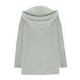 thumbnail image 4 of Fleece Jacket Women Fall Winter Long Sleeve Hooded Pocket Solid Color Double Face Fleece Warm Casual Jacket For Cold Weather Women's Down Jacket, 4 of 5