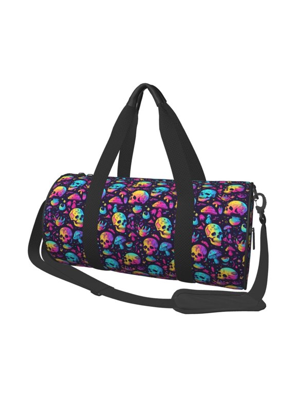 mushroom Skull star Print Travel Duffle Bag, Bag Carry On Tote Bags for Women, Travel Sport Gym Bag for Men, Hospital Bag for Labor and Delivery