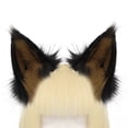 thumbnail image 5 of Jiibva Faux Fur Fox Wolf Ears Headband Handmade Furry Animal Ear Hairband Women Men Head Accessories for Halloween Party, 5 of 7