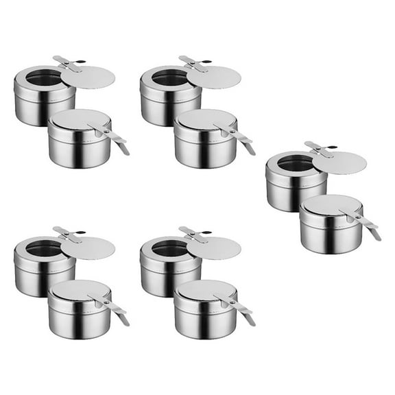 10Pack Stainless Steel Fuel Holders, Chafing Fuel Holders with Cover, Fuel Holder for Chafing Dish, and Buffet, Barbecue