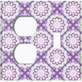 thumbnail image 4 of Metal Light Switch Plate Cover Mandala Purple Gray Floral Pattern Damask MDL107, 4 of 13