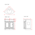 thumbnail image 4 of Benton Collection 24" Distressed Brown Corner Bathroom Vanity with White Quartz Top, 4 of 6