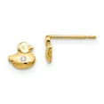 thumbnail image 1 of 14K Yellow Gold Madi K CZ Children's Duck Post Earrings, 1 of 2