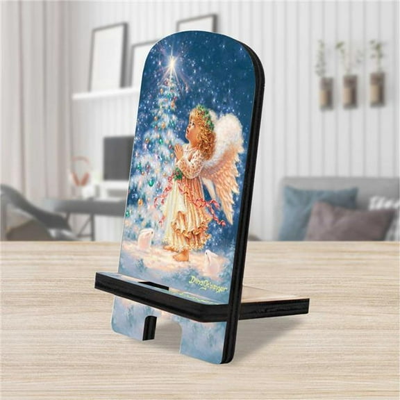 Designocracy 892072-DG 6 x 3 x 3 in. My Christmas Wish Cell Phone Stand Christmas Decor with Wood Mobile Holder Organizer