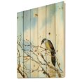 thumbnail image 2 of Designart 'Old Bird Sitting On Tree' Traditional Print on Natural Pine Wood, 2 of 5