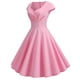 thumbnail image 2 of ICHUANYI Clearance Fashion Sexy Women V-Neck Summer Solid Casual Short Sleeve Mini Dress(Pink, S) ICHUANYI WER2023080701922, 2 of 4