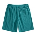 thumbnail image 4 of Nestiefly Men's Casual Shorts Waffle Elastic Waist Drawstring Workout Running Jogging Beach Sweat Shorts with Pockets Blue 4XL, 4 of 5