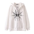 thumbnail image 1 of Dark hip-hop gótico Harajuku Y2k estampado de araña cremallera Sudadera con capucha hombres y mujeres Harajuku chaqueta sudadera, 1 of 4