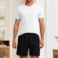 thumbnail image 4 of Men's Short Set 2 Piece Short Sleeve T Shirt & Shorts Summer Set Beach Wear Vacation Set, 4 of 4