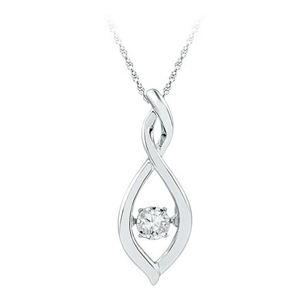 Black Diamond Infinity Pendant - Diamond Infinity Silver Necklace Pendant .03 Ctw