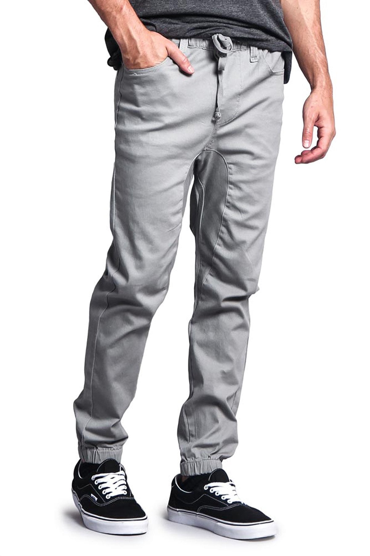 Victorious Men's Drop Crotch Jogger Pants - Olive Twill With Tapered Leg, Sizes S-5XL