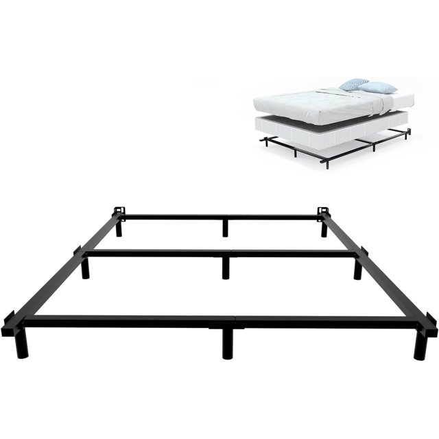 AMOBRO Bed Frame Queen Size Easy Assembly Metal Queen Bed Frame for Boxspring and Mattress 7