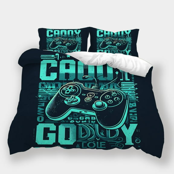 2/3pcs Duvet Cover Set Gaming Theme Bedspreads Girls Boys Fashion Bed Gift Bedroom Decor,King (90"x104")