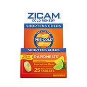 Zicam Cold Remedy Zinc Rapidmelts, Lemon-Lime with Echinacea, 25 Count (Pack of 1)