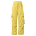 thumbnail image 3 of Women's Pants Casual Pants for Women Yellow Womens Pants Lounge Pants for Women Wide Leg Cargo Pants for Women Women Summer Outfits, 3 of 4