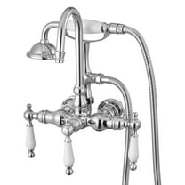 VEVOR Clawfoot Tub Faucet, Wall-Mounted Bathtub Faucets with Handheld Shower, Polished Chrome Clawfoot Tub Filler Faucet Shower Kit with 59" Long Hose & Gooseneck Spout, Modern & Vintage for Bathtubs