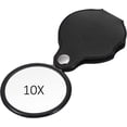 thumbnail image 5 of Mini lupa de bolsillo plegable de 10 aumentos, lupa de cristal con funda protectora giratoria negra para leer periódicos, libros, revistas, etc., 5 of 5